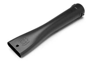 Side view of a Husqvarna blower nozzle attachment.
