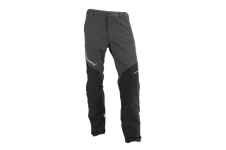 Front view of Husqvarna chainsaw trousers designed for work wear.