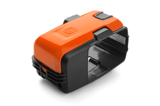 Side view of a Husqvarna battery casing, showcasing its design.