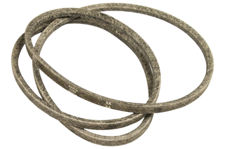 Top view of three intertwined industrial belts.