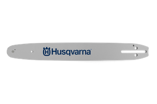 Two Husqvarna chainsaw guide bars displayed side by side.