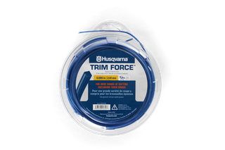 Top view of Husqvarna Trim Force trimmer line packaging, showcasing product details.