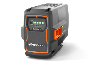 Front view of a Husqvarna B540X battery with LED indicators.