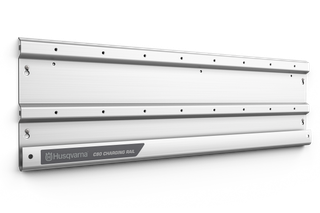 Side view of a Husqvarna C80 charging rail with multiple mounting holes.