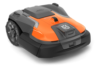 Husqvarna Automower® 580 EPOS®. Front view of a robotic lawn mower.