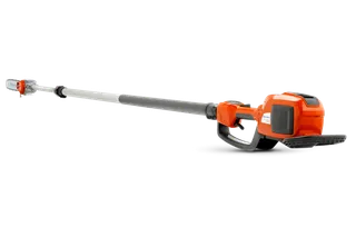 Side view of a Husqvarna battery-powered pole saw.