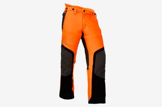 Side view of Husqvarna chainsaw trousers.